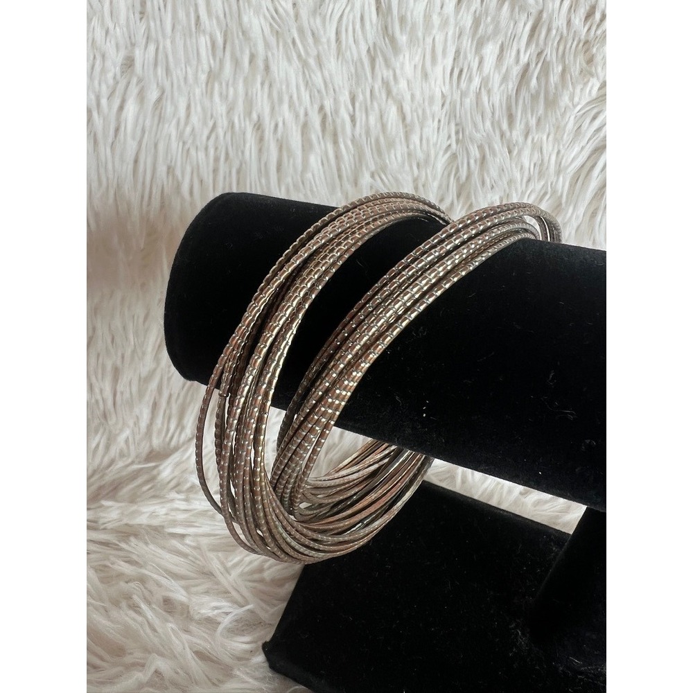 Bracelet Copper &‎ Silver Mixed Metal Stackable Bangle Set Layered Boho Chic